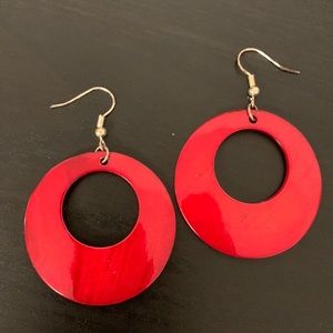 Free with bundle purchase! Red hoop earrings